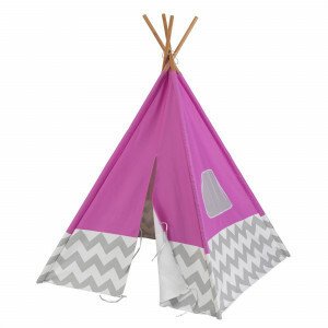 Speeltent Teepee (Roze) met Grijs/Witte Chevron - Kidkraft (00227)